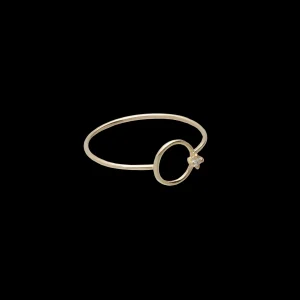 Anello Filodamore Cerchio piccolo in Oro Giallo 9kt e Diamante bianco | Rubinia Gioielli Fashion