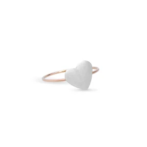 Anello Filodamore in Oro Rosa 9kt con Sigillo Cuore Grande in Argento 925 o Oro Rosa 9kt | Rubinia Gioielli Outlet