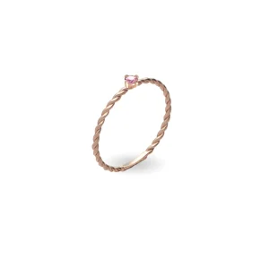 Anello Filodamore prezioso intrecciato in Oro Rosa 9kt sottile | Rubinia Gioielli Hot