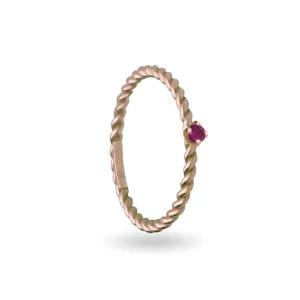 Anello Filodamore prezioso intrecciato in Oro Rosa 9kt spesso | Rubinia Gioielli Hot