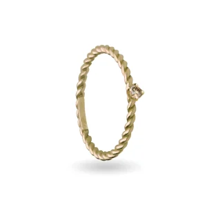Anello Filodamore prezioso intrecciato in Oro Giallo 9kt spesso | Rubinia Gioielli Outlet