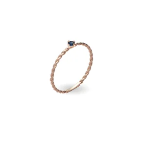 Anello Filodamore prezioso intrecciato in Oro Rosa 9kt sottile | Rubinia Gioielli Hot