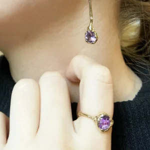 Anello in Oro Giallo 9kt e Ametista | Rubinia Gioielli Discount