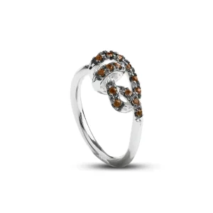 Anello Nodi d'Amore in Argento 925 e Diamanti o Brown | Rubinia Gioielli Hot