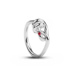 Anello Nodi d'Amore in Argento 925 con o Rubino | Rubinia Gioielli Clearance