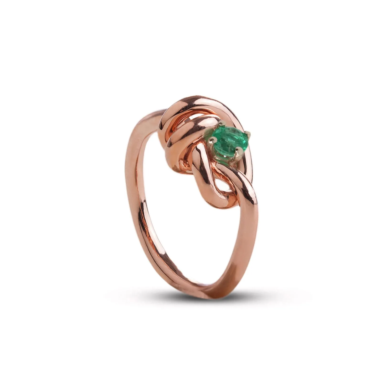 anello_nodi_damore_in_oro_0-3.webp Anello Nodi d'Amore in Oro Rosa 9kt con Smeraldo | Rubinia Gioielli Sale