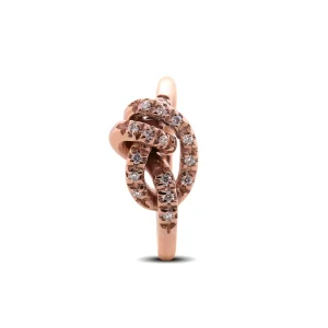 Anello Nodi d'Amore in Oro Rosa 9kt e Diamanti Bianchi | Rubinia Gioielli Online