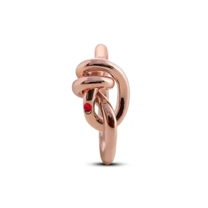 Anello Nodi d'Amore in Oro Rosa 9kt e o Rubino | Rubinia Gioielli Fashion
