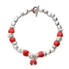 Bracciale Coccinella in Argento 925, Oro Rosa 9kt e smalto rosso | Rubinia Gioielli New