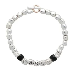 Bracciale Daddy in Argento 925 smalto nero | Rubinia Gioielli Online