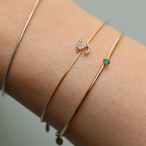 Bracciale Filodamore con iniziale in Oro Rosa 9kt e Diamanti | Rubinia Gioielli Clearance