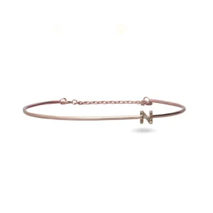 Bracciale Filodamore con iniziale in Oro Rosa 9kt e Diamanti | Rubinia Gioielli Clearance
