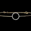 Bracciale Filodamore in Oro Giallo 9kt con cerchio grande e Diamanti bianchi | Rubinia Gioielli Online