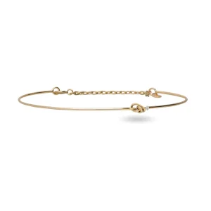 Bracciale Filodamore in Oro Rosa o Giallo 9kt con Nodino e Diamantino | Rubinia Gioielli New