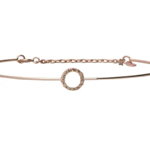 Bracciale Filodamore in Oro Rosa 9kt con cerchio piccolo e Diamanti | Rubinia Gioielli Clearance
