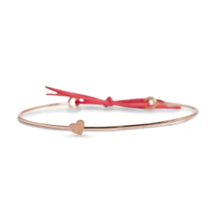 Bracciale Filodamore in Oro Rosa 9kt e Cuore Piccolo in Argento 925 o Oro Rosa 9kt | Rubinia Gioielli Best
