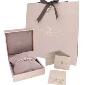 Bracciale Nodi d'Amore da uomo semirigido in Oro Rosa 9kt con catena grande in Argento 925 | Rubinia Gioielli Sale