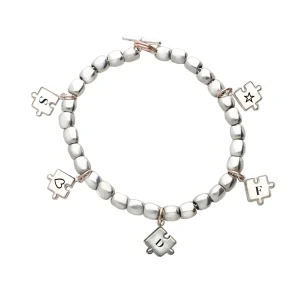 Bracciale Puzzle in Argento 925 e Oro Rosa | Rubinia Gioielli Best
