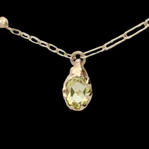 Collana in Oro Giallo 9kt e Quarzo Lemon | Rubinia Gioielli Hot