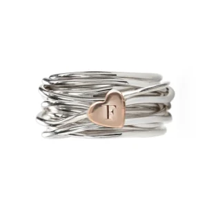 Filodellavita 13 fili in Argento 925 con cuore in Oro Rosa 9kt | Rubinia Gioielli New