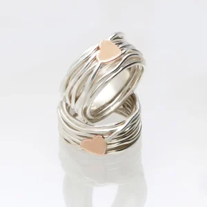 Filodellavita 13 fili in Argento 925 con cuore in Oro Rosa 9kt | Rubinia Gioielli New