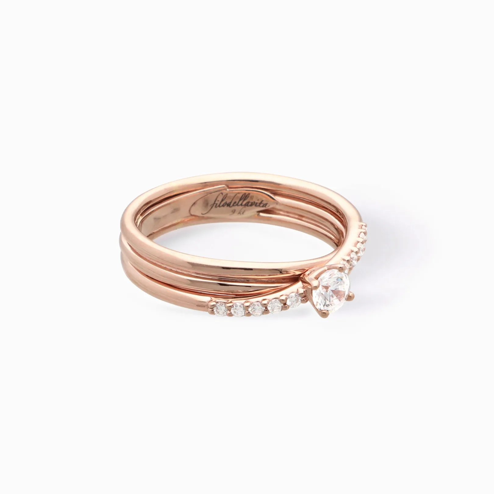 filodellavita__fili_in_or_0-4.webp Filodellavita 3 fili in Oro Rosa con Diamante Colorless e riviere di Diamanti | Rubinia Gioielli Outlet