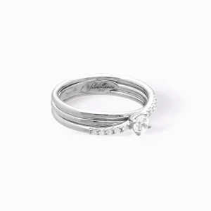 Filodellavita 3 fili in Oro Bianco con Diamante Colorless e riviere di Diamanti | Rubinia Gioielli Hot