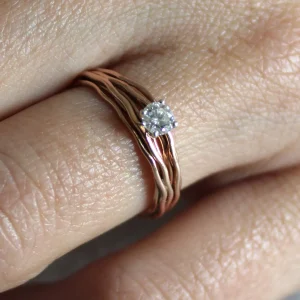 Filodellavita 7 fili in Oro Rosa con Diamante Colorless | Rubinia Gioielli Online