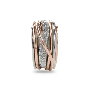 Filodellavita Carato 13 fili in Oro Rosa 9kt, Argento 925 e Diamanti Bianchi | Rubinia Gioielli New