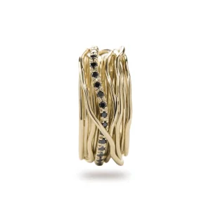Filodellavita Classic - 13 fili in Oro Giallo 9kt e 16 Diamanti Brown / Black | Rubinia Gioielli Best