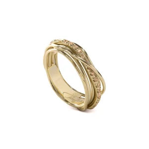 Filodellavita Classic - 7 fili in Oro Giallo 9kt e 16 Diamanti Brown / Black | Rubinia Gioielli Fashion