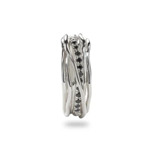 Filodellavita Classic 7 fili in Argento 925 e 16 Diamanti Brown / Black | Rubinia Gioielli Online