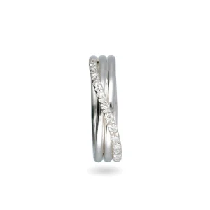 Filodellavita Classic 3 fili in Argento 925 e 12 Diamanti Bianchi | Rubinia Gioielli Outlet