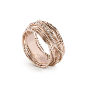 Filodellavita Classic 13 fili in Oro Giallo 9kt / Rosa e 16 Diamanti Bianchi | Rubinia Gioielli Hot