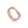 Filodellavita Classic 3 fili Oro Rosa o Giallo 9kt e 3 Diamanti Bianchi | Rubinia Gioielli New
