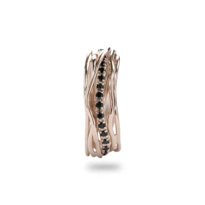 Filodellavita Classic 7 fili in Oro Rosa 9kt e 16 Diamanti Black / Brown | Rubinia Gioielli Clearance