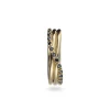 Filodellavita Classic 3 fili in Oro Giallo 9kt e 12 Diamanti Brown / Black | Rubinia Gioielli Fashion