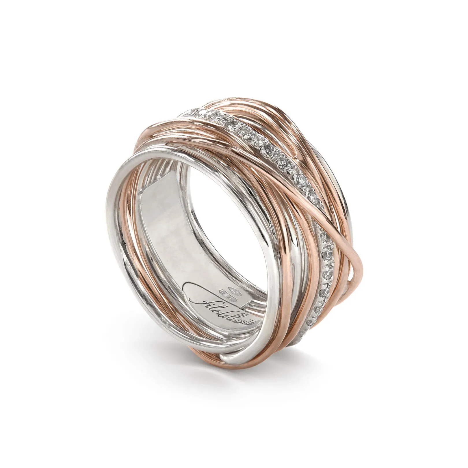 filodellavita_classic__fi_0-5.webp Filodellavita Classic 13 fili in Oro Rosa / Oro Giallo 9kt, Argento 925 e 16 Diamanti Bianchi | Rubinia Gioielli Outlet