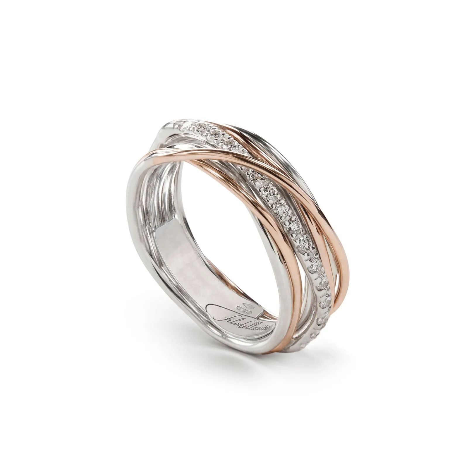 filodellavita_classic__fi_0-6.webp Filodellavita Classic 7 Fili in Oro Rosa / Oro Giallo 9kt Argento 925 e Diamanti Bianchi | Rubinia Gioielli Best