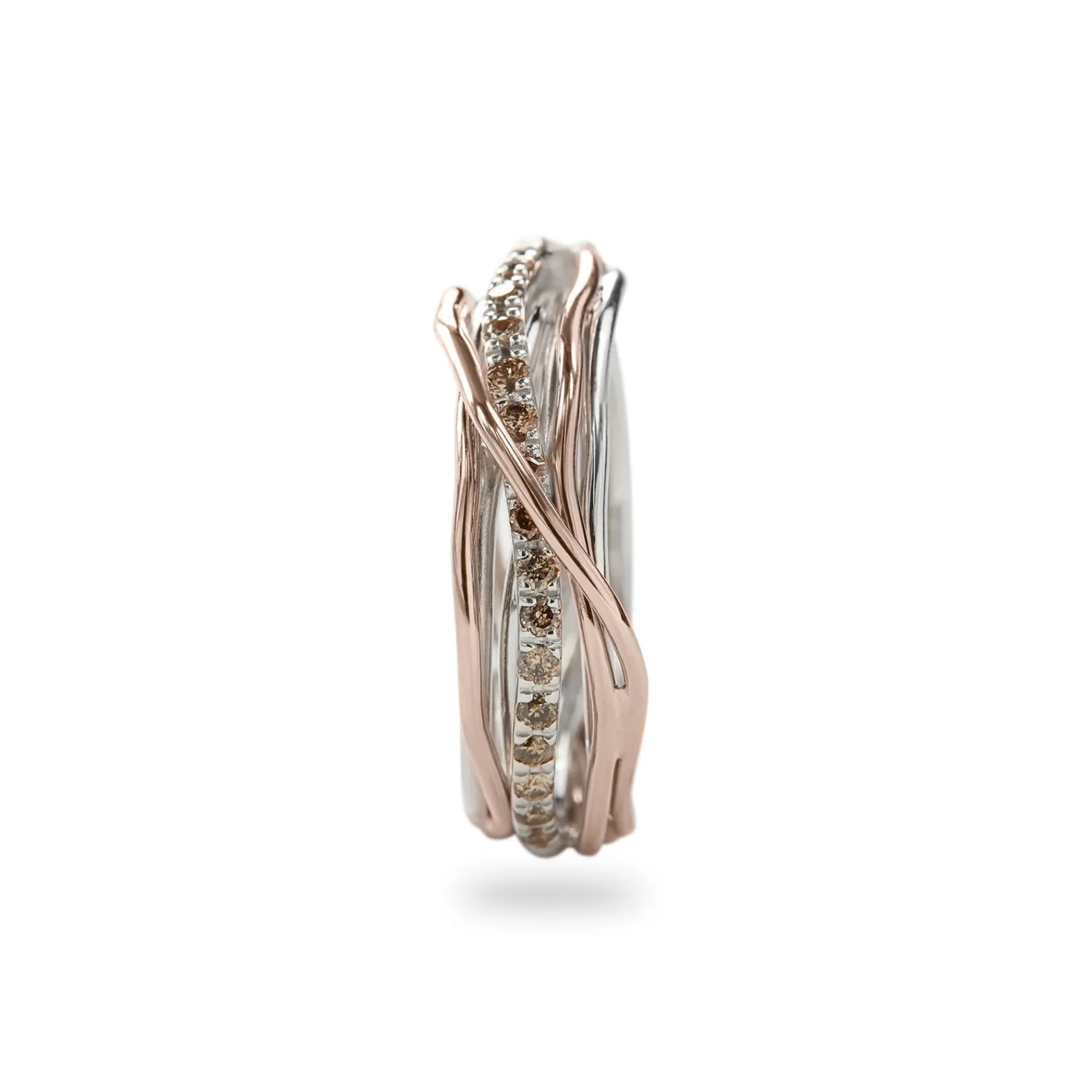 filodellavita_classic__fi_0.webp Filodellavita Classic 7 Fili in Oro Rosa 9kt Argento 925 e Diamanti Brown/ Black | Rubinia Gioielli Outlet
