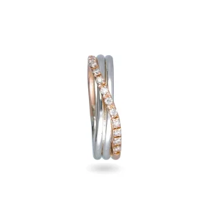 Filodellavita Classic 3 fili in Oro Giallo / Rosa 9kt Argento e Diamanti Bianchi | Rubinia Gioielli Best