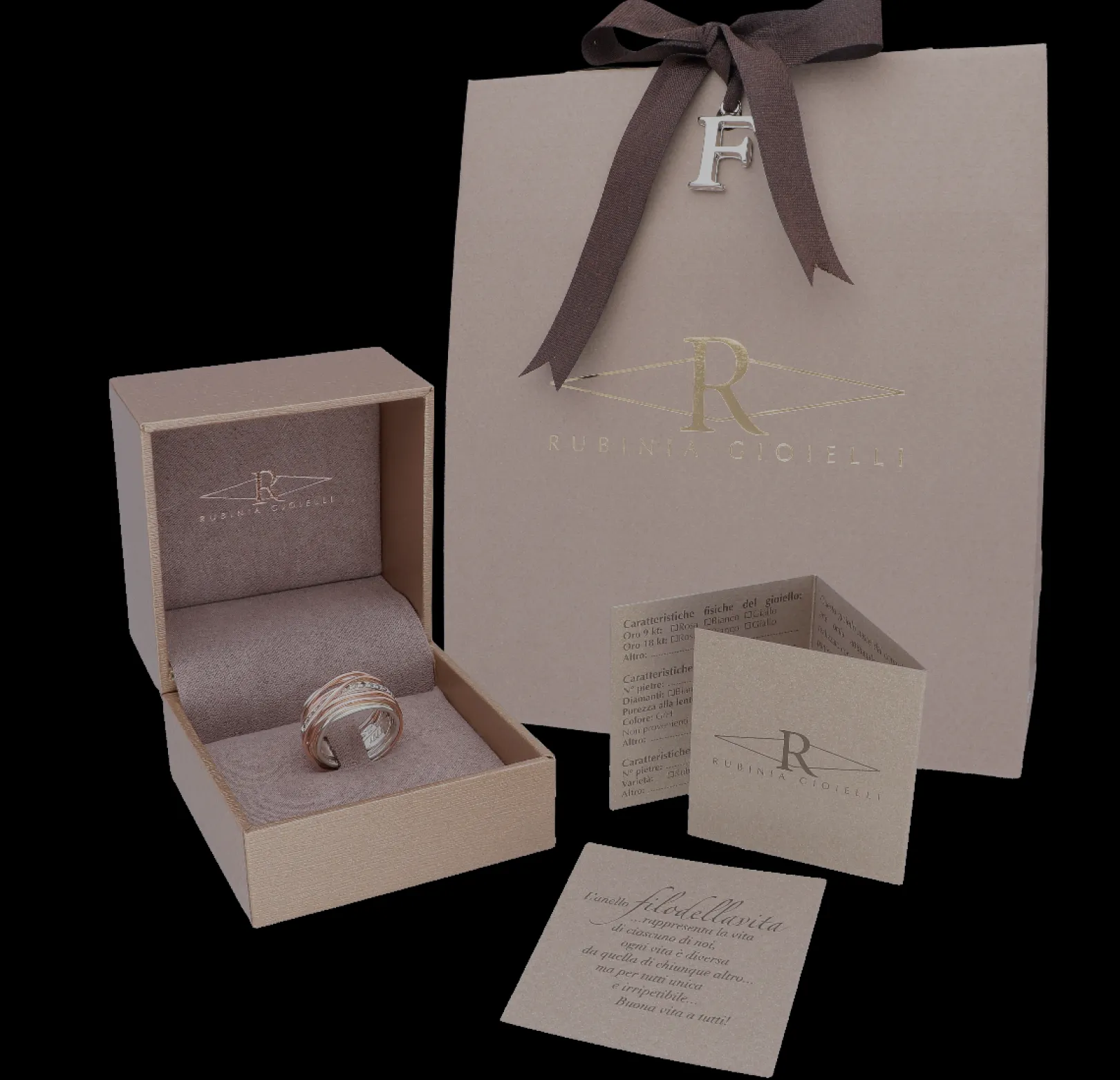filodellavita_classic__fi_2-1.webp Filodellavita Classic 7 Fili in Argento 925 e Cuore annodato Oro Rosa 9kt | Rubinia Gioielli Sale