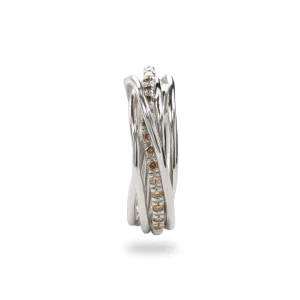 Filodellavita Classic 7 fili in Argento 925 e 16 Diamanti Brown / Black | Rubinia Gioielli Online