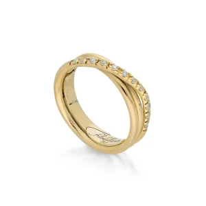Filodellavita Classic 3 fili in Oro Rosa / Oro Giallo 9kt e 12 Diamanti Bianchi | Rubinia Gioielli Fashion