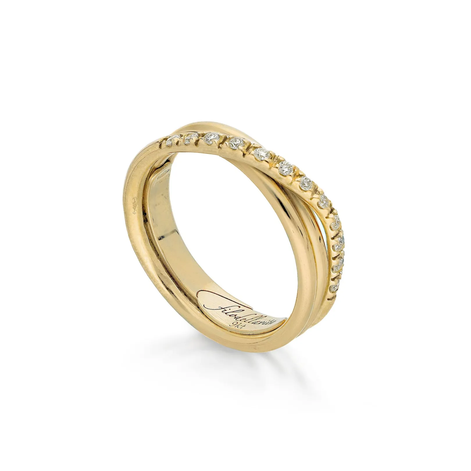 filodellavita_classic__fi_2-15.webp Filodellavita Classic 3 fili in Oro Rosa / Oro Giallo 9kt e 12 Diamanti Bianchi | Rubinia Gioielli Fashion