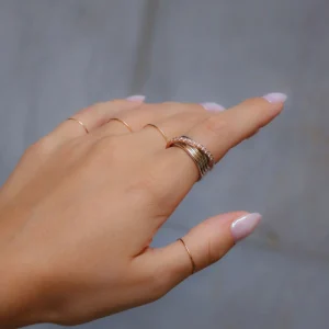 Filodellavita Classic 5 Fili in Oro Rosa o Giallo 9kt, Argento 925 e 12 Diamanti Bianchi | Rubinia Gioielli Discount