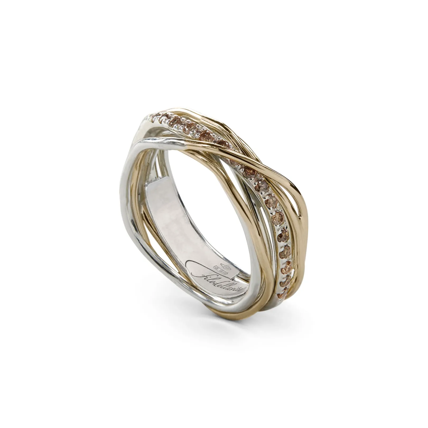 filodellavita_classic__fi_2-36.webp Filodellavita Classic 7 Fili in Oro Giallo 9kt Argento 925 e Diamanti Brown/ Black | Rubinia Gioielli Clearance