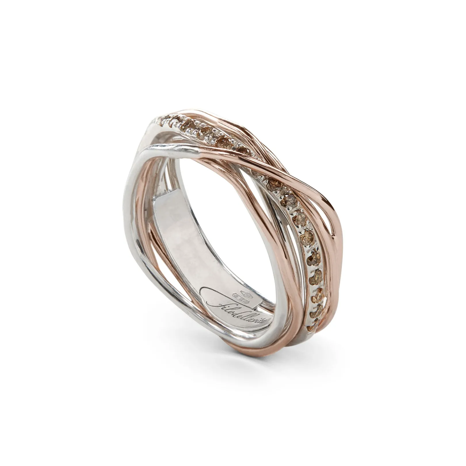filodellavita_classic__fi_2.webp Filodellavita Classic 7 Fili in Oro Rosa 9kt Argento 925 e Diamanti Brown/ Black | Rubinia Gioielli Outlet