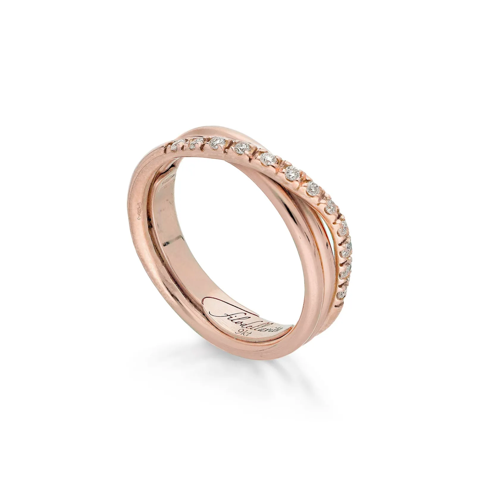 filodellavita_classic__fi_3-13.webp Filodellavita Classic 3 fili in Oro Rosa / Oro Giallo 9kt e 12 Diamanti Bianchi | Rubinia Gioielli Fashion