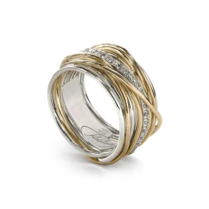 Filodellavita Classic 13 fili in Oro Rosa / Oro Giallo 9kt, Argento 925 e 16 Diamanti Bianchi | Rubinia Gioielli Outlet